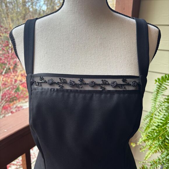 Vintage 1990s Y2K JR Nites Black Beaded Formal Prom Dress, Size 8 - Picture 12 of 16